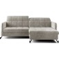 Canapé d'angle convertible en velours beige luxe 3-4 places LORO, angle gauche (vu de face) Canapé d'angle convertible en velours beige luxe 3-4 places LORO, angle gauche (vu de face)