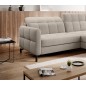 Canapé d'angle convertible en velours beige luxe 3-4 places LORO, angle gauche (vu de face) Canapé d'angle convertible en velours beige luxe 3-4 places LORO, angle gauche (vu de face)