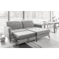 Canapé d'angle convertible en tissu GRIS luxe 3-4 places LORO, angle droit (vu de face) Canapé d'angle convertible en tissu GRIS luxe 3-4 places LORO, angle droit (vu de face)
