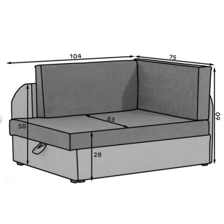 Canapé convertible 2 places moderne en tissu Gris foncé / Gris clair