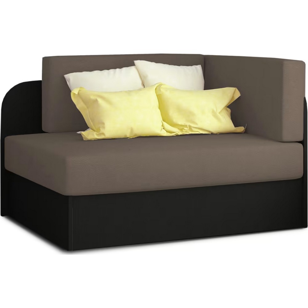 Canapé convertible 2 places moderne en tissu Rouge / Noir, coffre, ROSEN Canapé convertible 2 places moderne en tissu Rouge / Noir, coffre, ROSEN
