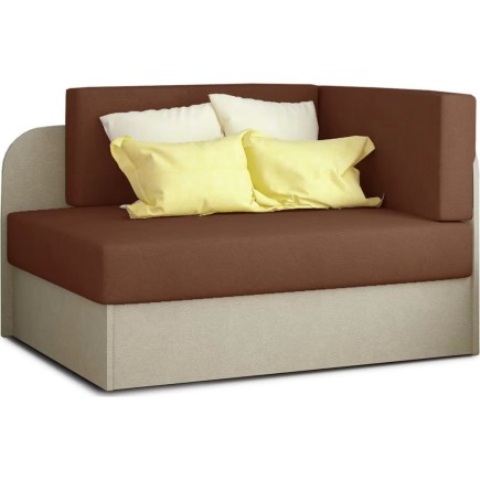 Canapé convertible 2 places moderne en tissu Marron et beige