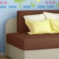 Canapé convertible 2 places moderne en tissu Marron et beige, coffre, ROSEN Canapé convertible 2 places moderne en tissu Marron et beige, coffre, ROSEN