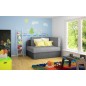 Canapé convertible 2 places moderne en tissu Gris clair / Gris foncé, coffre, ROSEN Canapé convertible 2 places moderne en tissu Gris clair / Gris foncé, coffre, ROSEN