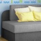 Canapé convertible 2 places moderne en tissu Gris clair / Gris foncé, coffre, ROSEN Canapé convertible 2 places moderne en tissu Gris clair / Gris foncé, coffre, ROSEN
