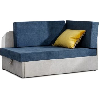 Canapé convertible 2 places moderne en tissu Bleu foncé / Gris clair
