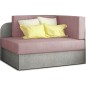 Canapé convertible 2 places moderne en tissu rose / gris, coffre, ROSEN Canapé convertible 2 places moderne en tissu rose / gris, coffre, ROSEN