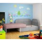 Canapé convertible 2 places moderne en tissu rose / gris, coffre, ROSEN Canapé convertible 2 places moderne en tissu rose / gris, coffre, ROSEN