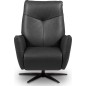 Fauteuil relax électrique en 100% tout cuir épais luxe italien, noir, CLAUDIO, 2 moteurs