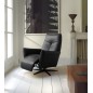 Fauteuil relax électrique en 100% tout cuir épais luxe italien, noir, CLAUDIO, 2 moteurs