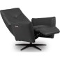 Fauteuil relax électrique en 100% tout cuir épais luxe italien, noir, CLAUDIO, 2 moteurs