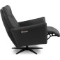 Fauteuil relax électrique en 100% tout cuir épais luxe italien, noir, CLAUDIO, 2 moteurs