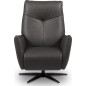 Fauteuil relax électrique en 100% tout cuir épais luxe italien, couleur stone, CLAUDIO, 2 moteurs