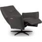 Fauteuil relax électrique en 100% tout cuir épais luxe italien, couleur stone, CLAUDIO, 2 moteurs