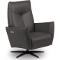 Fauteuil relax électrique en 100% tout cuir épais luxe italien, couleur stone, CLAUDIO, 2 moteurs