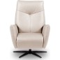 Fauteuil relax électrique en 100% tout cuir épais luxe italien, couleur ice, CLAUDIO, 2 moteurs