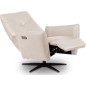 Fauteuil relax électrique en 100% tout cuir épais luxe italien, couleur ice, CLAUDIO, 2 moteurs