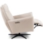 Fauteuil relax électrique en 100% tout cuir épais luxe italien, couleur ice, CLAUDIO, 2 moteurs