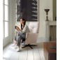 Fauteuil relax électrique en 100% tout cuir épais luxe italien, couleur ice, CLAUDIO, 2 moteurs