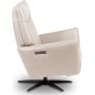 Fauteuil relax électrique en 100% tout cuir épais luxe italien, couleur ice, CLAUDIO, 2 moteurs