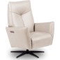Fauteuil relax électrique en 100% tout cuir épais luxe italien, couleur ice, CLAUDIO, 2 moteurs