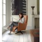 Fauteuil relax électrique en 100% tout cuir épais luxe italien, cognac, CLAUDIO, 2 moteurs