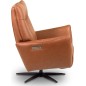 Fauteuil relax électrique en 100% tout cuir épais luxe italien, cognac, CLAUDIO, 2 moteurs