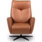 Fauteuil relax électrique en 100% tout cuir épais luxe italien, cognac, CLAUDIO, 2 moteurs