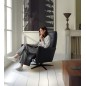 Fauteuil relax électrique en 100% tout cuir épais luxe italien, bleu, CLAUDIO, 2 moteurs Fauteuil relax électrique en 100% tout cuir épais luxe italien, bleu, CLAUDIO, 2 moteurs