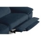 Canapé d'angle avec relax électrique tissu bouclette sensation velours, 5/6 places SINATRA, bleu foncé, angle gauche