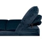 Canapé d'angle avec relax électrique tissu bouclette sensation velours, 5/6 places SINATRA, bleu foncé, angle gauche