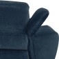 Canapé d'angle avec relax électrique tissu bouclette sensation velours, 5/6 places SINATRA, bleu foncé, angle gauche