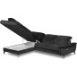 Canapé d'angle avec relax électrique tissu bouclette sensation velours, 5/6 places SINATRA, noir anthracite, angle gauche