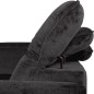 Canapé d'angle avec relax électrique tissu bouclette sensation velours, 5/6 places SINATRA, noir anthracite, angle gauche