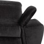 Canapé d'angle avec relax électrique tissu bouclette sensation velours, 5/6 places SINATRA, noir anthracite, angle gauche