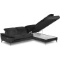 Canapé d'angle avec relax électrique tissu bouclette sensation velours, 5/6 places SINATRA, noir anthracite, angle gauche