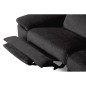 Canapé d'angle avec relax électrique tissu bouclette sensation velours, 5/6 places SINATRA, noir anthracite, angle gauche