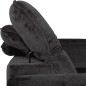 Canapé d'angle avec relax électrique tissu bouclette sensation velours, 5/6 places SINATRA, noir anthracite, angle gauche