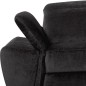 Canapé d'angle avec relax électrique tissu bouclette sensation velours, 5/6 places SINATRA, noir anthracite, angle gauche