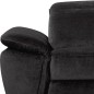Canapé d'angle avec relax électrique tissu bouclette sensation velours, 5/6 places SINATRA, noir anthracite, angle gauche