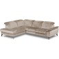 Canapé d'angle avec relax électrique tissu bouclette sensation velours, 5/6 places SINATRA, beige foncé, angle gauche Canapé d'angle avec relax électrique tissu bouclette sensation velours, 5/6 places SINATRA, beige foncé, angle gauche