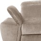 Canapé d'angle avec relax électrique tissu bouclette sensation velours, 5/6 places SINATRA, beige foncé, angle droit