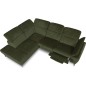 Canapé d'angle avec relax électrique tissu bouclette sensation velours, 5/6 places SINATRA, vert olive, angle gauche Canapé d'angle avec relax électrique tissu bouclette sensation velours, 5/6 places SINATRA, vert olive, angle gauche