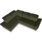Canapé d'angle avec relax électrique tissu bouclette sensation velours, 5/6 places SINATRA, vert olive, angle gauche Canapé d'angle avec relax électrique tissu bouclette sensation velours, 5/6 places SINATRA, vert olive, angle gauche