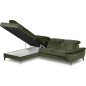 Canapé d'angle avec relax électrique tissu bouclette sensation velours, 5/6 places SINATRA, vert olive, angle gauche Canapé d'angle avec relax électrique tissu bouclette sensation velours, 5/6 places SINATRA, vert olive, angle gauche
