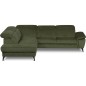 Canapé d'angle avec relax électrique tissu bouclette sensation velours, 5/6 places SINATRA, vert olive, angle gauche Canapé d'angle avec relax électrique tissu bouclette sensation velours, 5/6 places SINATRA, vert olive, angle gauche