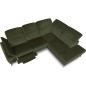Canapé d'angle avec relax électrique tissu bouclette sensation velours, 5/6 places SINATRA, vert olive, angle droit Canapé d'angle avec relax électrique tissu bouclette sensation velours, 5/6 places SINATRA, vert olive, angle droit
