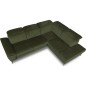 Canapé d'angle avec relax électrique tissu bouclette sensation velours, 5/6 places SINATRA, vert olive, angle droit Canapé d'angle avec relax électrique tissu bouclette sensation velours, 5/6 places SINATRA, vert olive, angle droit