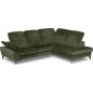 Canapé d'angle avec relax électrique tissu bouclette sensation velours, 5/6 places SINATRA, vert olive, angle droit Canapé d'angle avec relax électrique tissu bouclette sensation velours, 5/6 places SINATRA, vert olive, angle droit