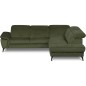 Canapé d'angle avec relax électrique tissu bouclette sensation velours, 5/6 places SINATRA, vert olive, angle droit Canapé d'angle avec relax électrique tissu bouclette sensation velours, 5/6 places SINATRA, vert olive, angle droit